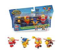 Super Wings EU720040E Transformabot 4 Pack | Build it Jett, Donnie, Scoop and Todd |, 2 inch Figures