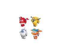 Super Wings EU750040A Supercharged Donnie Jett Astra & Sunny Transform-a-Bots 4 Pack Toys for 3+ Year Old Boys Girls, Multicolored, 2“