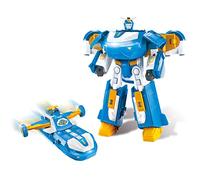 Super Wings EU760888 World Aircraft Robot with Cool Light & Sound Effects, w/a 2'' Jett Transform-a-Bot Toy for 3+ Year Old Boy Girl