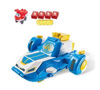 Super Wings Mini World Aircraft Playset & Jett Figure Bot, Transforms into A Sliding Runway with Cool Light & Sound Effects, Toy for 3 4 5 6 7 Years Old Boy Girl