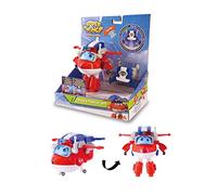Super Wings Police Patrol Jett 5" Transforming Character Easy Transformation Preschool Kids Gift Toys for 3+ Year Old Boy Girl, Red