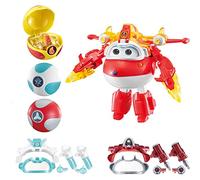 Super Wings S6 5 Inch Transforming Jett & Ball - Iron Power Robots Deformation to Plane Action Figures Anime Kid Toys