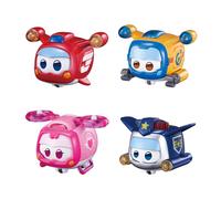 Super Wings Super Pets 4-Pack Collection Super Pets Jett Donnie Paul Dizzy Vehicle Action Figure Superwings Transforming Plane to Robot Gifts fo