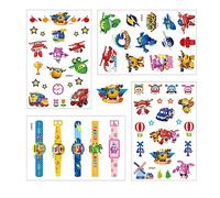 Super wings Temporary Tattoos,4 Sheets 100+ Patterns Jett Tattoo Stickers