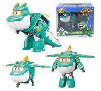 Super Wings Tino Dinosaur 5' Transforming Character Easy Transformation Preschool Kids Gift Toys for 3+ Year Old Boy Girl, Green