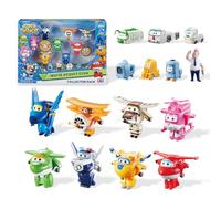 Super Wings Transform-A-Bots World Airport Crew | Series 1 | Crew Collector Pack | 15 Toy Figures | 2 inch Figures, YW710640