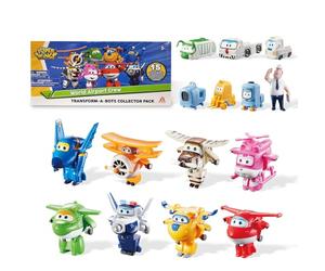 Super Wings Transform-A-Bots World Airport Crew | Series 1 | Crew Collector Pack | 15 Toy Figures | 2 inch Figures, YW710640