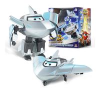 Super Wings Transformable Toys 5 in Traver Airplane Transforming Figures Toys 2 in 1 Mode Rescue Bots Action Figure Toys for 3-5 Year Old Boys Girls
