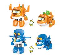 Super Wings Transformable Toys Playset, 5 in Stego and Trico Dinosaur Airplane Transforming Figures Toys Set, 3 in 1 Mode Rescue Bots Toy for Boys Gir