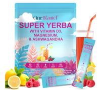 Super Yerba Mate Instant Powder 30 Packets - Yerba Mate with Lemonade Flavor Triple Energy + Brain & Gut Support, Lemon Refresh | Brain Fog Buster, Focus Boost, and Gut Health | Low Sugar, Prebiotics