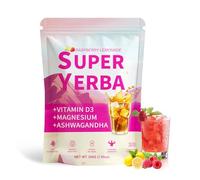 Super Yerba, Yerba Mate Instant Tea Powder - Clean Energy & Focus with L-Theanine, Gut Health Support with Prebiotics, Raspberry Lemonade Flavor - 20 Servings (1 Bag)