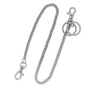 Super Z Outlet 18" Silver Nickel Plated Pocket Keychain String with Both Ends Lobster Claw Clasp Trigger Snap Handle for Belt Loop, Purse Handbag Strap, Keys, Wallet, and Traveling, Silver