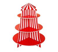 Super Z Outlet 3 Tier Cupcake Foam Stand with Circus Carnival Tent Design for Desserts, Birthdays, Decorations