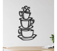 Super Z Outlet Black Coffee Cup Silhouette Metal Wall Art for Home Decoration, Java Shops, Restaurants, Gifts