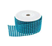 Super Z Outlet Diamond Sparkling Rhinestone Mesh Ribbon Roll for Arts & Crafts, Event Decorations, Wedding Cake, Birthdays, Baby Shower, 1.5 x 3 Yards, 8 Row, 1 Roll by Super Z OutletÃ‚ (Turquoise)