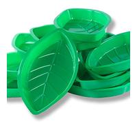 Super Z Outlet Palm Leaf Hawaii Style Food Reusable Snack Tray, Cookies, Chips, Candy Dip for Jungle Island Themed Party Decorations Platter (12 Pack, 11.75 x 8.5 Inches) by