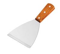 Super Z Outlet Stainless Steel Blade Grill Slant Edge Scraper Wooden Handle for Food Service, Cleaning Supplies, Barbecue Cooking Restaurants