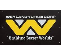 Super6props Aliens Weyland Yutani Corporation Building Better Worlds sign from Hadleys Hope printed on Aluminium plate size 430mm x 250mm