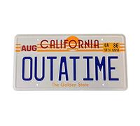 Super6props OUTATIME DeLorean Replica Prop License Plate Embossed/Metal Stamped on Aluminium. Dimensions 300mm x 150mm.