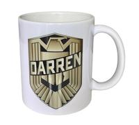 Super6props Personalised Custom Future Cop Badge 11oz Coffee Mug. Personalised Custom Name can be Printed onto The Badge on This Mug.