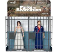 SUPER7 Parks and Recreation Ron and Tammy 2 Wedding Night - (2-Pack) 3.75" Parks and Rec Action Figures with Accessory Classic TV Show Collectibles and Pop Culture Toys