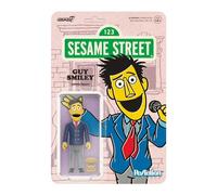 SUPER7 Reaction Sesame Street Guy Smiley - 3.75" Sesame Street Action Figure with Accessories Collectibles and Retro Toys