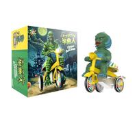 SUPER7 Super Cycles Universal Monsters Creature from The Black Lagoon Green with Wind-Up Yellow Trike - 5" Universal Monsters Action Figure Collectibles