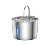 SuperAuriga Cat Water Fountain 2.2L Stainless Steel Smart Pet Water Dispenser with Visible Water Level, Multi-Layer Filtration, Ultra-Quiet Pump for Healthy & Fresh Drinking