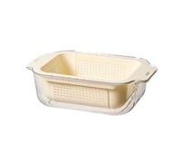 SuperAuriga Over The Sink Colander Strainer Basket, Foldable Strainer & Expandable Colander for Washing Veggies/Fruits, Draining Pasta Spaghetti, Food-Grade Silicone Frame (Yellow)