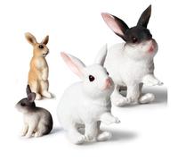 SuperAuriga Rabbit Figurine, Cute Bunny Statues Ornament Home Office Decoration