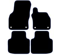 Superb 2015 Onwards 4 Piece Set With 4 Clips Car Mats UK-Made Tailored Fit Carpet Floor Mats Full Coverage Compatible Accessory Blue Trim