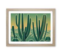 Superb Cactus H1022 Framed Print for Living Room Bedroom Home Office Décor, Wall Art Picture Ready to Hang, Oak A3 Frame (46 x 34 cm)