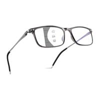 Superb Extremely Light Progressive Multifocus Reading Glasses Men,Aluminum Arm TR90 Frame Blue Light Blocking Multifocal Computer Readers Spring Hinge (for Mid-Near Range Superb 3ft) +2.0, Grey