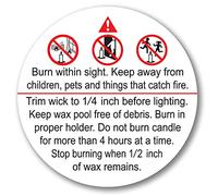 Superb Home 100 pcs 2” ASTM Compliant Candle Warning Labels Stickers Waterproof Scratchproof Official NCA Safety Alert Symbols Big Text Soy Wax Candles Making Supplies Jars Tins Container