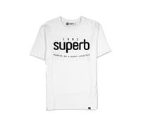 Superb ICON TEE Mens short sleeve round neck t-shirt - White Cotton - Size Large
