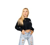 Superb LogoHeart BY131 WoMens long-sleeved cropped sweatshirt - Black Cotton - Size X-Large