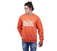 Superb Mens Sudadera Don't Stress Sweatshirt - Orange Cotton - Size Small