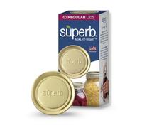 Superb Sealing Solutions Canning Lids - Mason Jar Regular Mouth Lid Toppers Fit Ball and Kerr Jars, 2.75 inch Food Grade with Thick Seals, USA Made, 60 Count