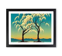 Superb Weeping Willow Trees H1022 Framed Print for Living Room Bedroom Home Office Décor, Wall Art Picture Ready to Hang, Black A2 Frame (64 x 46 cm)