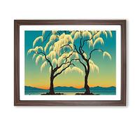 Superb Weeping Willow Trees H1022 Framed Print for Living Room Bedroom Home Office Décor, Wall Art Picture Ready to Hang, Walnut A3 Frame (46 x 34 cm)