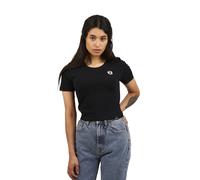 Superb Womens Basic short sleeve T-shirt with round neck BY042 woman - Black Cotton - Size Large