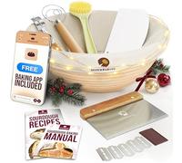 Superbaking Banneton Bread Proofing Basket Set, Round 9" Sourdough Proofing Basket for Bread Making Tools Supplies, Banneton Basket Sourdough Bread Baking Supplies, Artisan Bread Kit, Gifts for Bakers