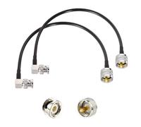 Superbat PL259 to BNC Cable 12inch UHF Male to BNC Male Right Angle Jumper RG58 Coax Cable for CB Radio Cable Ham Amateur Radio Scanner Antenna SWR Meter Dummy Load, 2-Pack