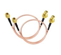 Superbat SMA Cable 30 cm Pack of 2 - WLAN Antenna Extension Cable, 50 Ohm Double Shielding Antenna Cable, SMA Socket Bulkhead to SMA Male for 4G LTE Router Gateway Mobile Phone SDR USB Dongle Receiver