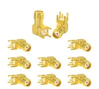 Superbat SMA Connector 50ohm SMA Female Right Angle PCB Edge Mount Solder Connector 10Pcs RF Coaxial Connector Kit for Proto Board Test Board PCB Antenna Wireless Module RF Application etc.