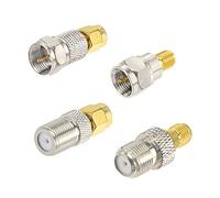 Superbat SMA to F-type Coax Adapter SMA Male/Female to F Male/Female Coaxial Cable Connector for TV Antenna, Satellite Receiver, Cable Modem, RTL-SDR USB Dongle, Spectrum Analyzer 4Pcs