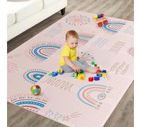 SUPERBE BEBE Baby Play Mat 120x180cm - XXL Large Size Tummy Time Mat - Waterproof & Non-Slip - Foldable & Reversible - Educational & Playful - Multi-Use
