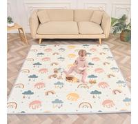 SUPERBE BEBE Baby Play Mat 180x200x1.5cm - Tummy Time Mat - XXL Large Size - Foldable & Waterproof - Educational & Playful
