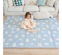 SUPERBE BEBE Reversible and Non-Toxic Thick Foldable Waterproof Foam Baby Play Mat 200x180x1,5cm. Floor Mat for Kids Toddlers Children. for Boy or Girl Child's Room. Extra Large Size