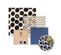 SUPERBEE Beeswax Wrap for Food, Set of 3 Bees Wax Wraps, Reusable Bees Paper for Wrapping Vegetables, Cheese, Bowl Covers and Sandwich Wrapping, Beeswax Food Wraps - Classic (Hipster)